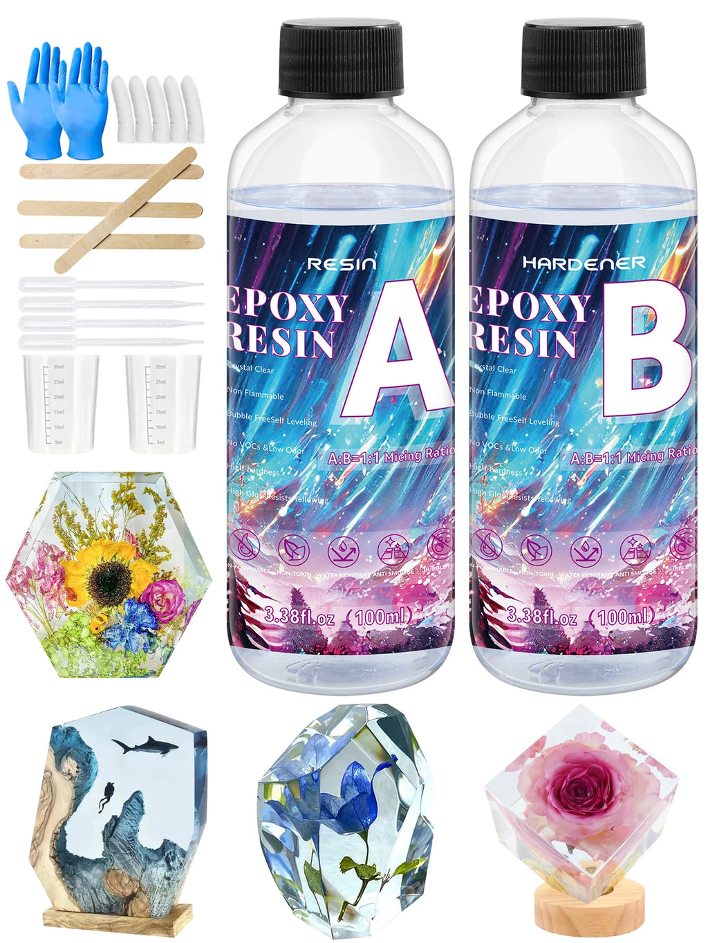 Resina Epoxi Autonivelante 500ML | Sin Burbujas | Mesas de Río y Joyería DIY ✨