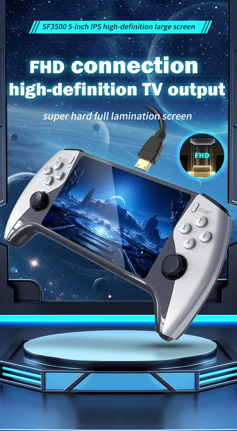 Consola Portátil Retro SF3500 | 5" IPS HD | 20,000 Juegos | 256GB Expandible | Multi-Sistema - Firu Total Sales