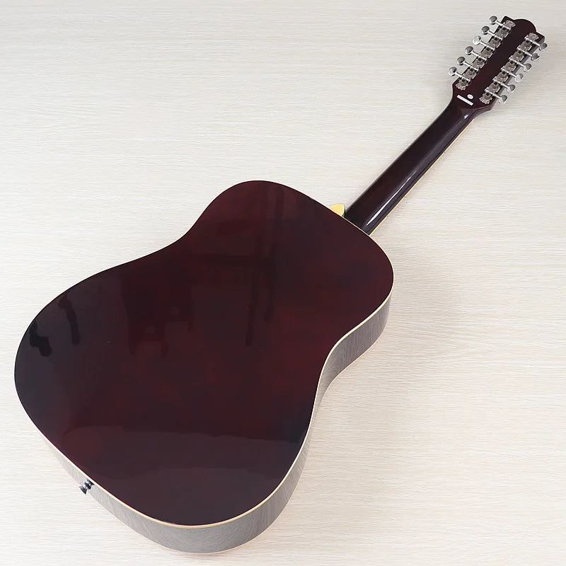 Guitarra Acústica de 12 Cuerdas 41" | Madera Spruce | Diseño Folk | Negro y Natural 🎸