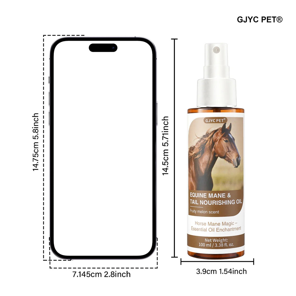 Aceite para Crin y Cola de Caballo 100ml | Brillo y Nutrición | Ingredientes Naturales 🐎