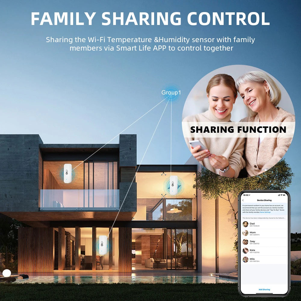 Tuya Zigbee or WiFi Temperature Humidity Sensor Home Connected Thermometer Compatible With Smart Life Alexa Google Assistant