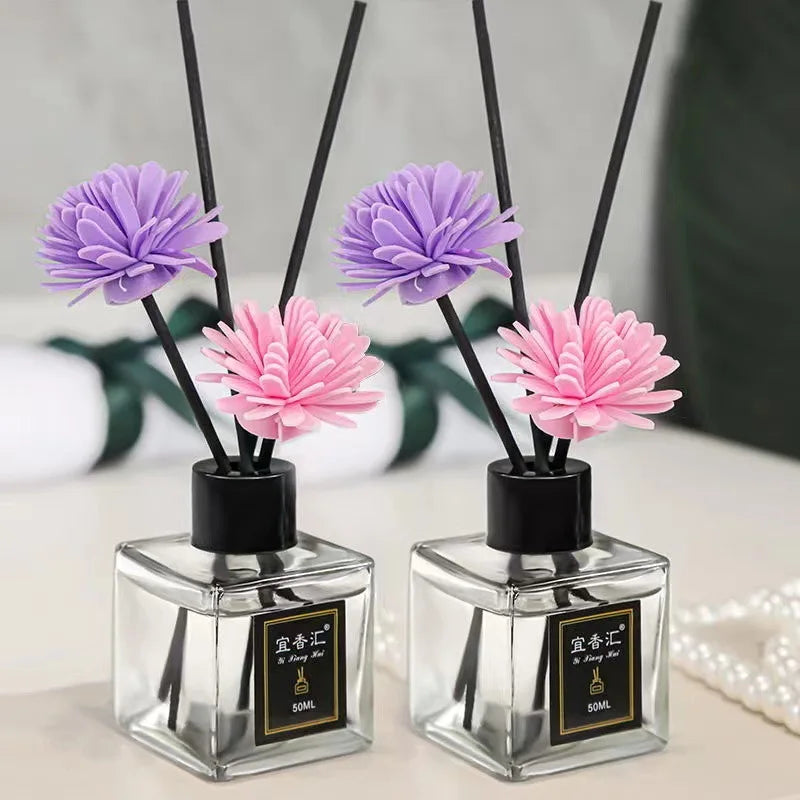 50ml Essential Oil Diffuser Flameless Home Fragrance Lavender Jasmine Aromatherapy Home Car Air Freshener Room Deodorizer