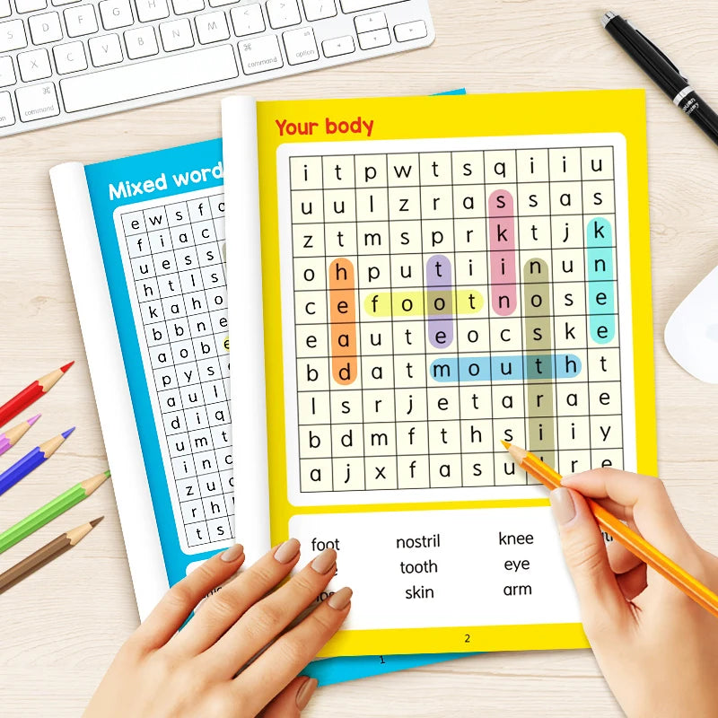 Spelling Book of Word Search Advanced & Elementary 32 Pages Mixed Words Puzzle Book for Adults Brain Exercise & Entertainment