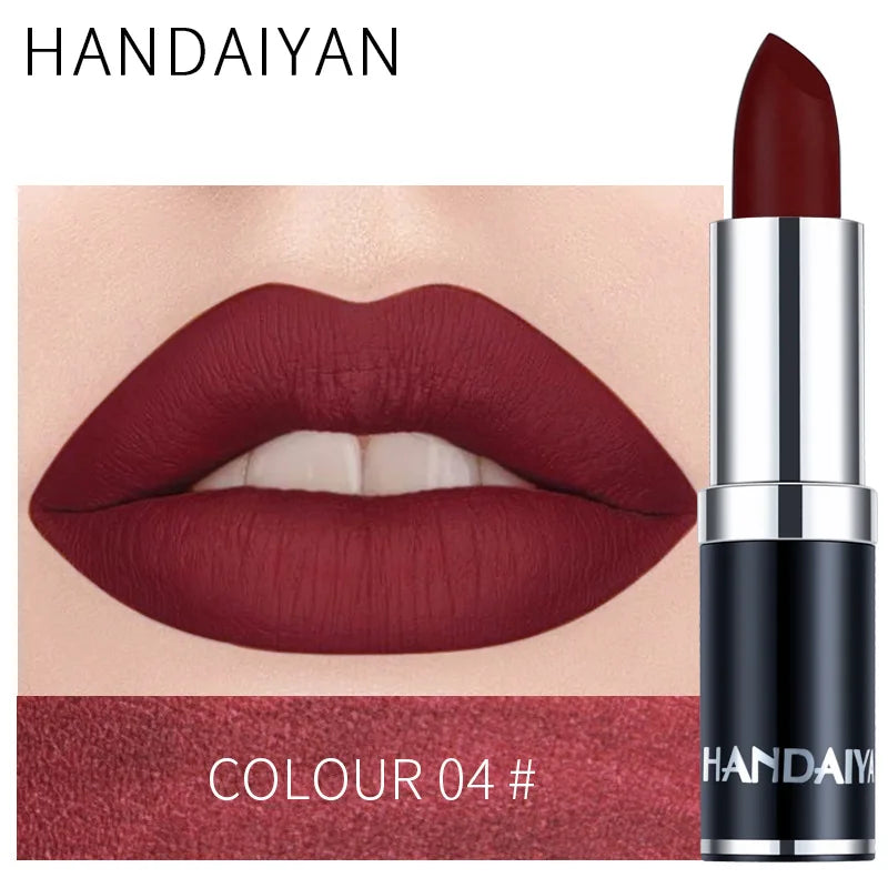 Matte Pink Velvet Lipstick Sexy Nude Red Brown Purple Lipgloss Gloss Velvety Lipstick Waterproof Makeup Long Lasting Lipstick