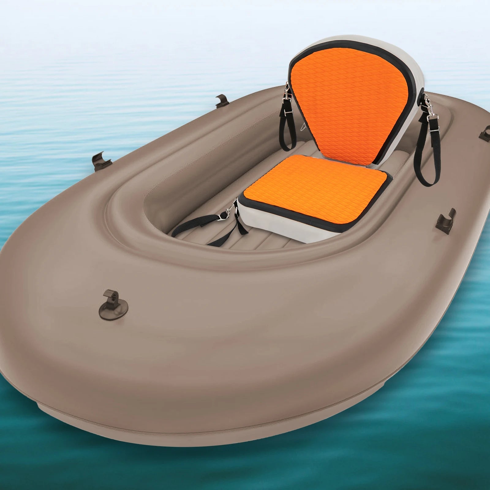 Kayak Seat, Inflatable Portable Thicken Cushion Padded with Back Support Adjustable Strap for Canoeing Drifting Rafting Fishing