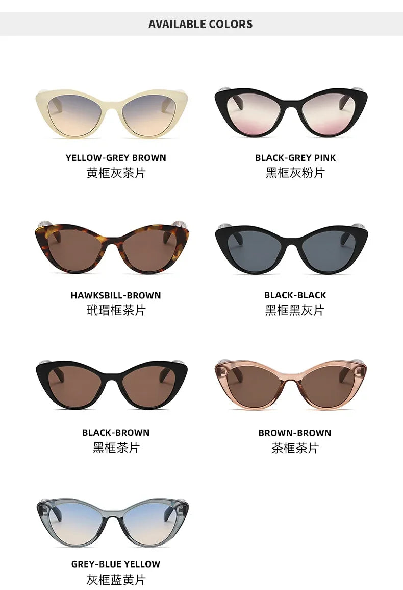 2026 New Fashion Cool Sunglasses Women Luxury Brand Letters Anti Strong Light Vintage Cat Eyes Sun Glasses Ladies Gafas UV400