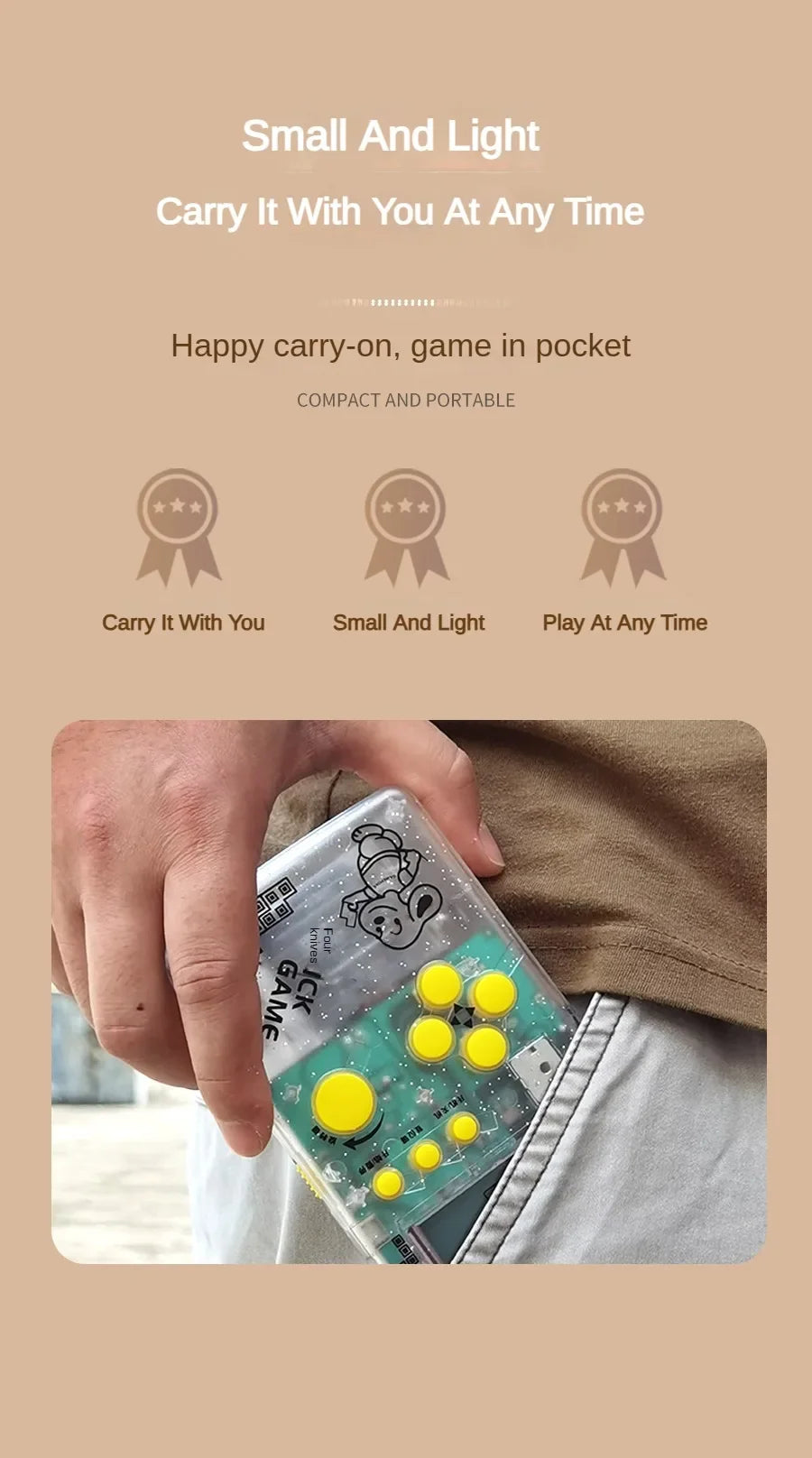 Consola Portátil Retro YTYIN 4.1 Pulgadas | Pantalla Grande | Regalo Niños | Juegos Educativos - Firu Total Sales
