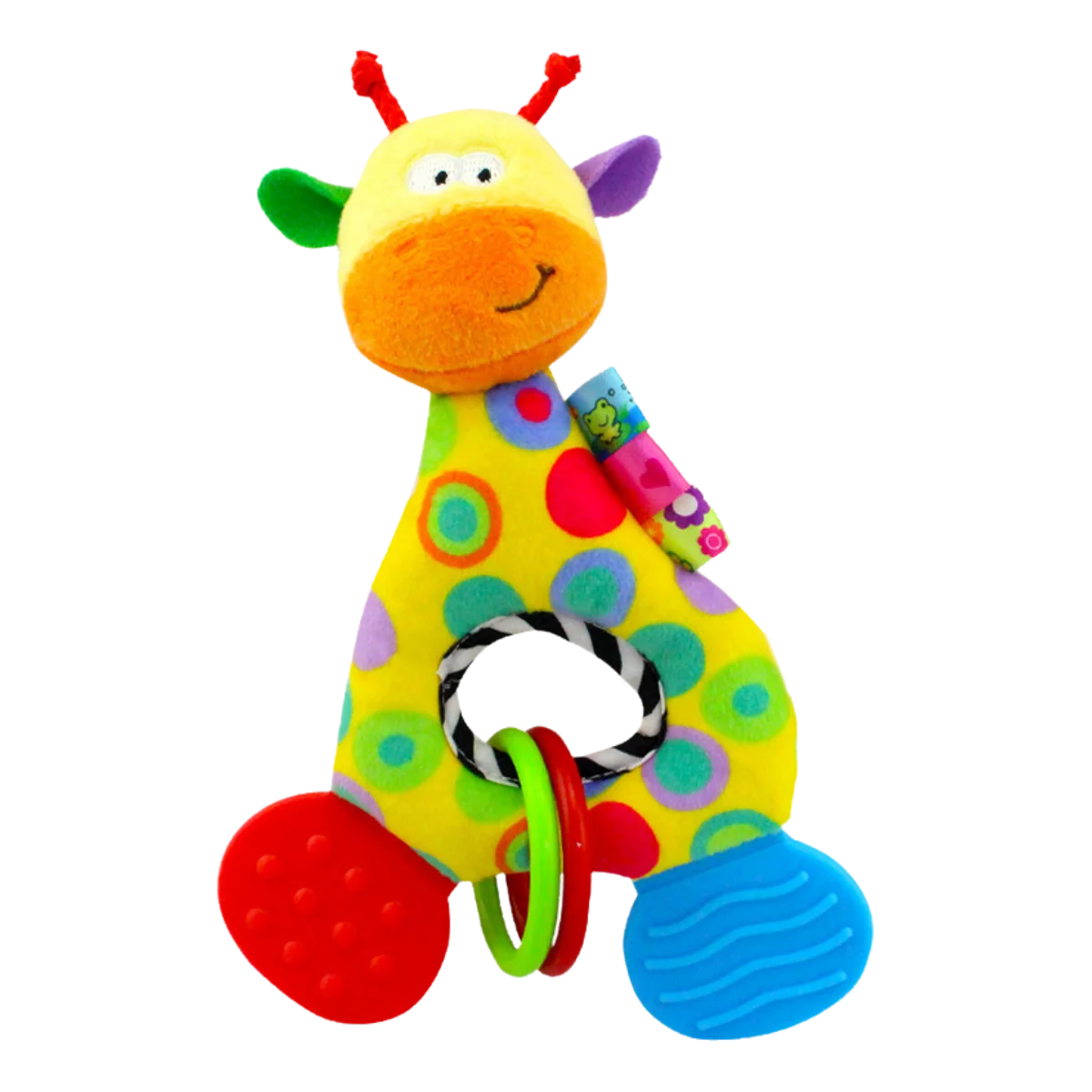 Giraffe Plush Teether Rattle — Soft Stuffed Sensory Toy | Newborn Gift