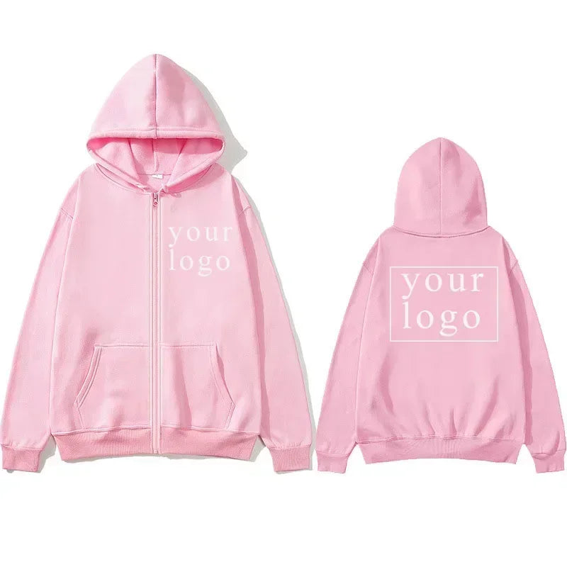 Hoodie Cardigan con Cremallera DIY 2025 | Logo Personalizado | Hombre y Mujer 👕