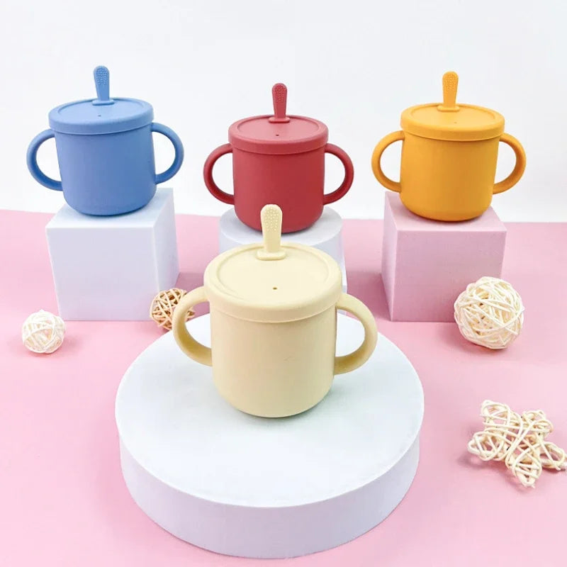 Set de Vajilla de Silicona para Bebé | Bol, Plato, Vaso, Cuchara y Tenedor 🍼