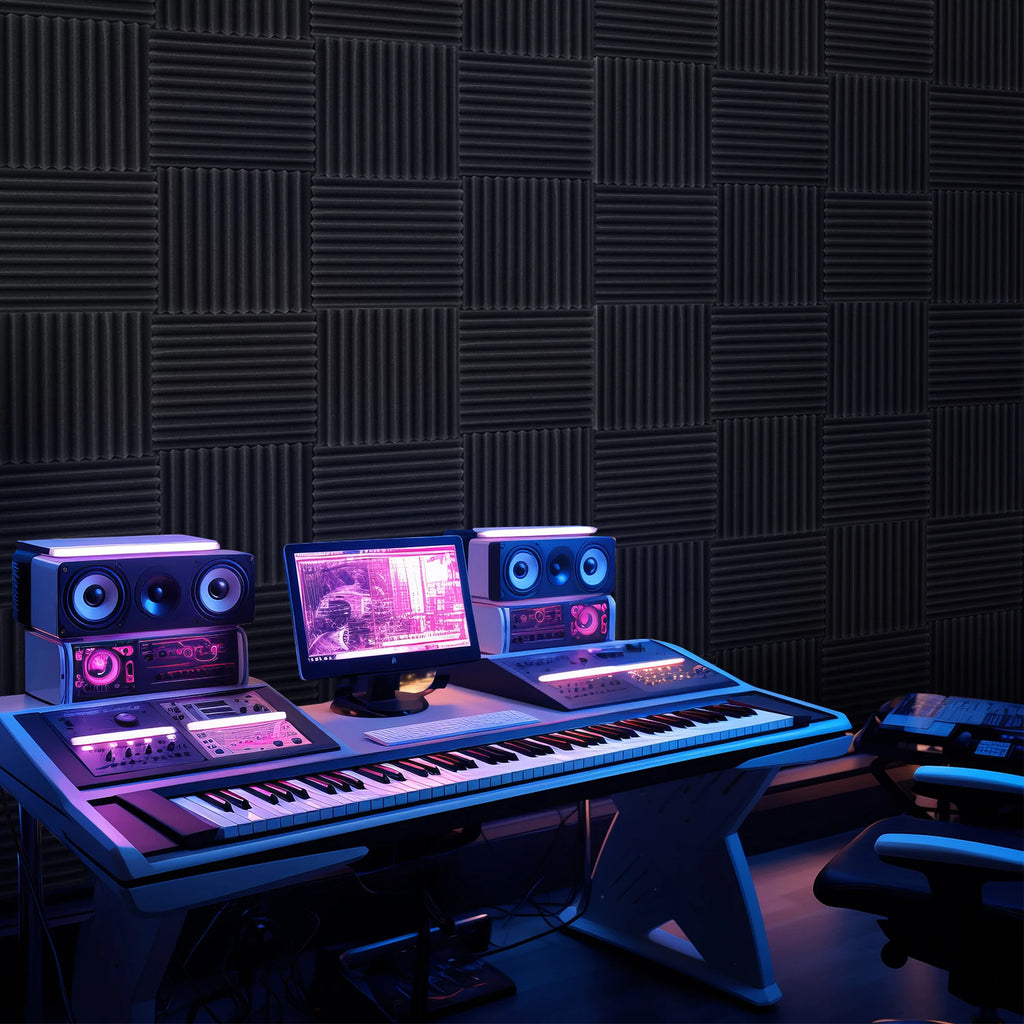 96 Pack Sound-Absorbing Foam Acoustic Foam Panels Wall Soundproofing Studio Acoustic Treatment Sound Absorbing Material