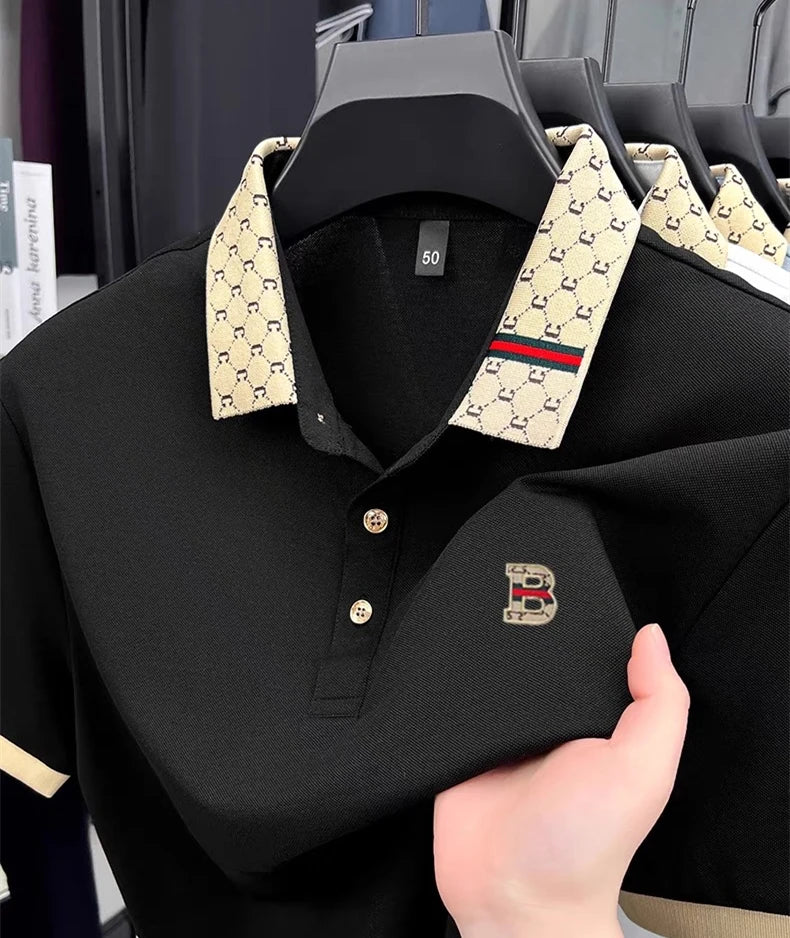 Polo Shirt Lujo Letra B Bordada | Manga Corta | Moda Verano para Hombre 👔