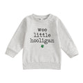 Irish Shamrock Print Hoodie Sweatshirt for Kids St Patrick s Day Green Pullover Top with Crew Neck Casual Spring Outfit for - Firu Total Sales