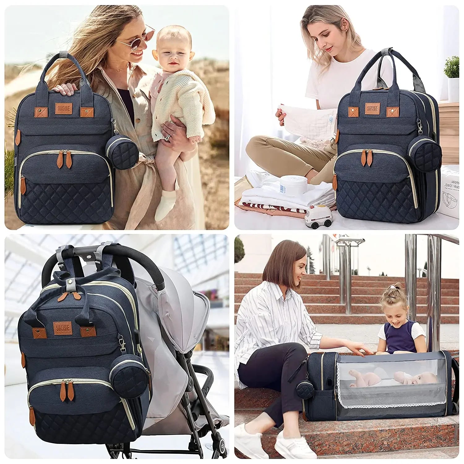 Mochila Pañalera 3 en 1 | Bolso Maternal Multifuncional para Mamá