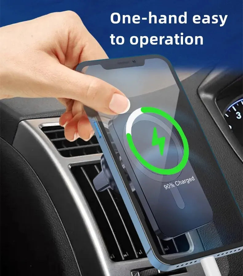 30W Magnetic Car Wireless Charger | MagSafe Compatible | iPhone 12-15 Pro Max