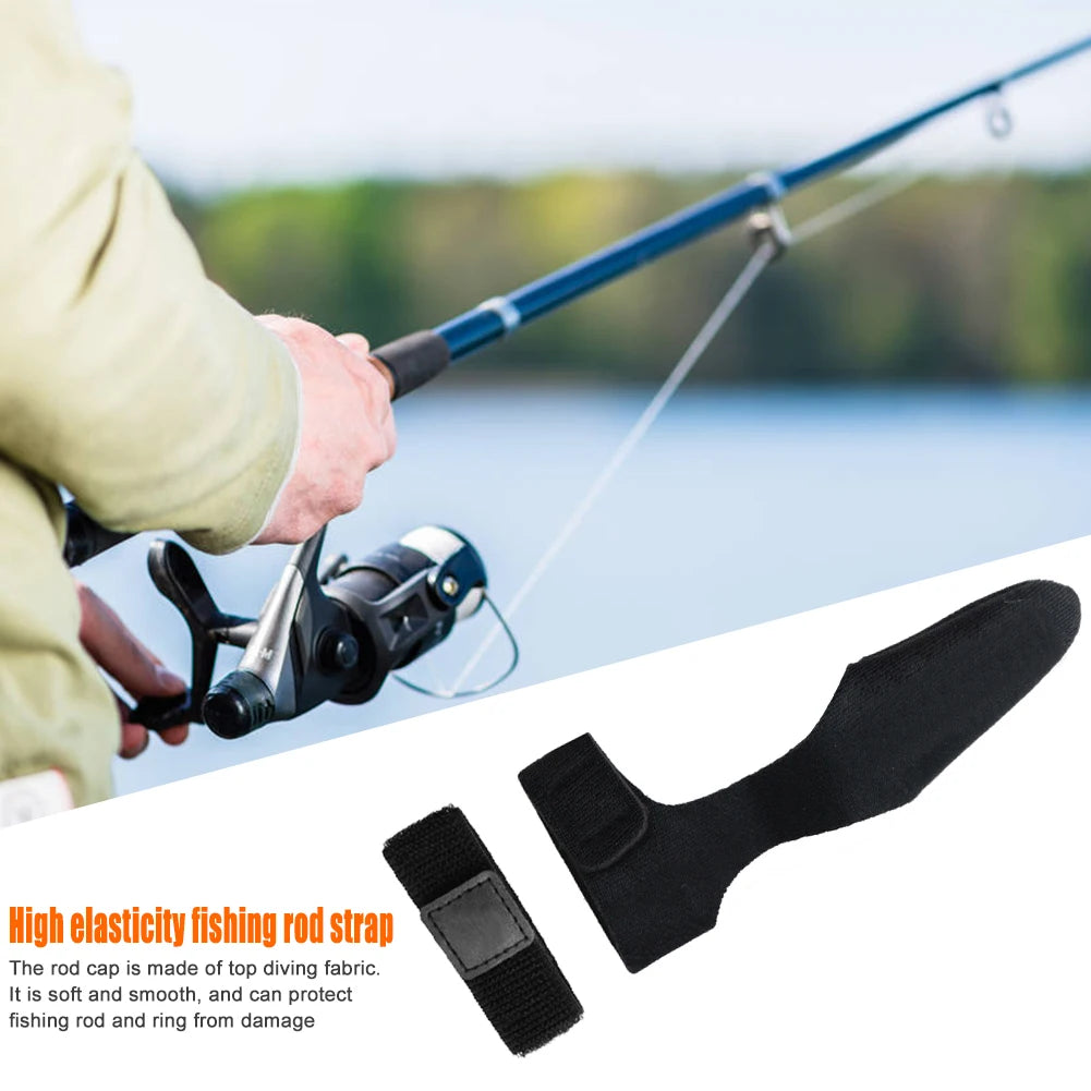 5/10Set 2Pcs/Set Fishing Rod Pole Protector Case Cover Sleeve Fishing Rod Fastener Belts Rubber FIsh Pole Fastening Belt Strap
