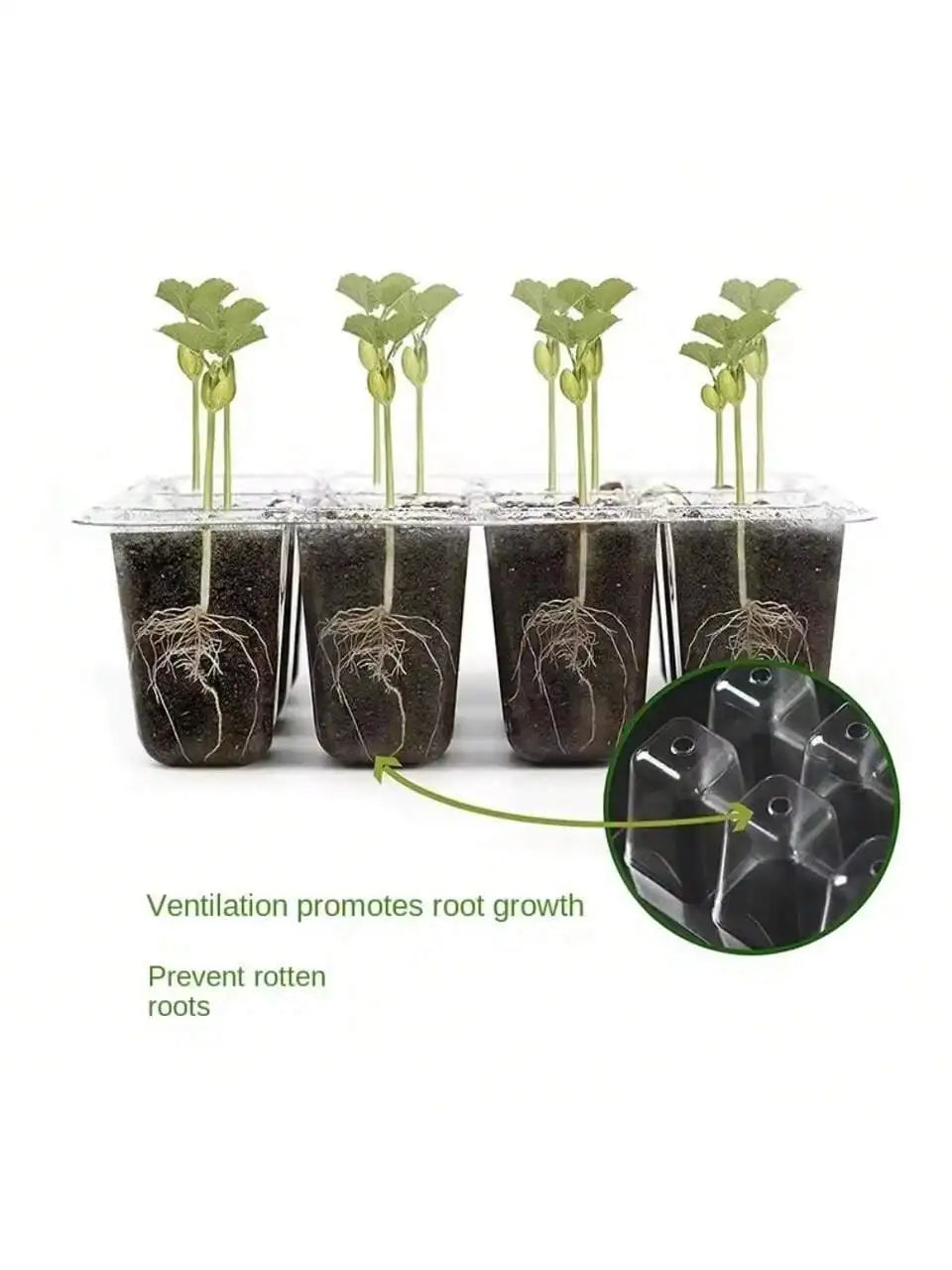 Seed Starter Kits Seedling Starter Trays (12 Cells per Tray) Humidity Adjustable Plant Germination Kits Garden Seed Starting Tra