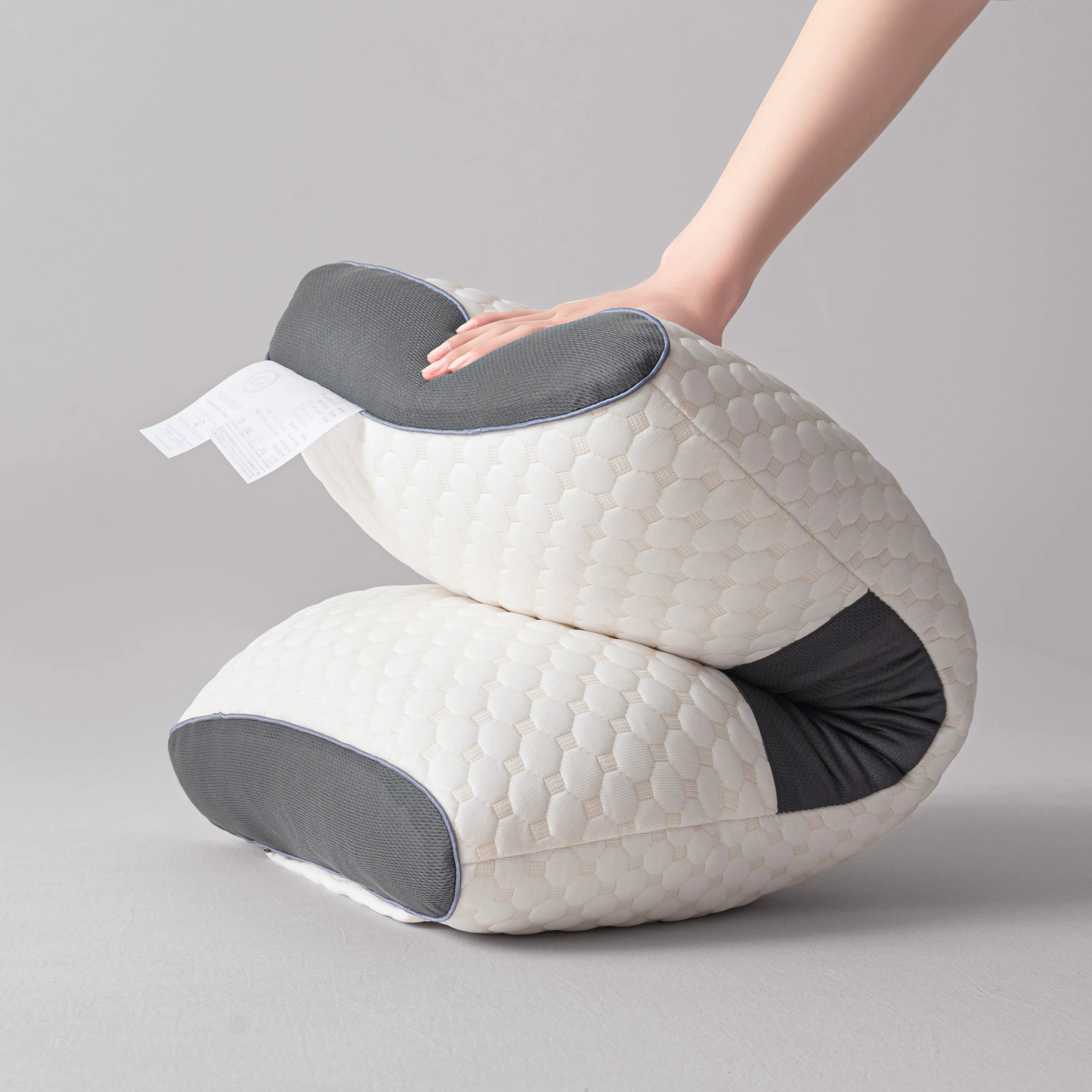 2pcs Massage Neck Pillows Adjustable Ergonomic Orthopedic Contour Support, High-Quality Pillow Core, All-Season Sleeping Comfort