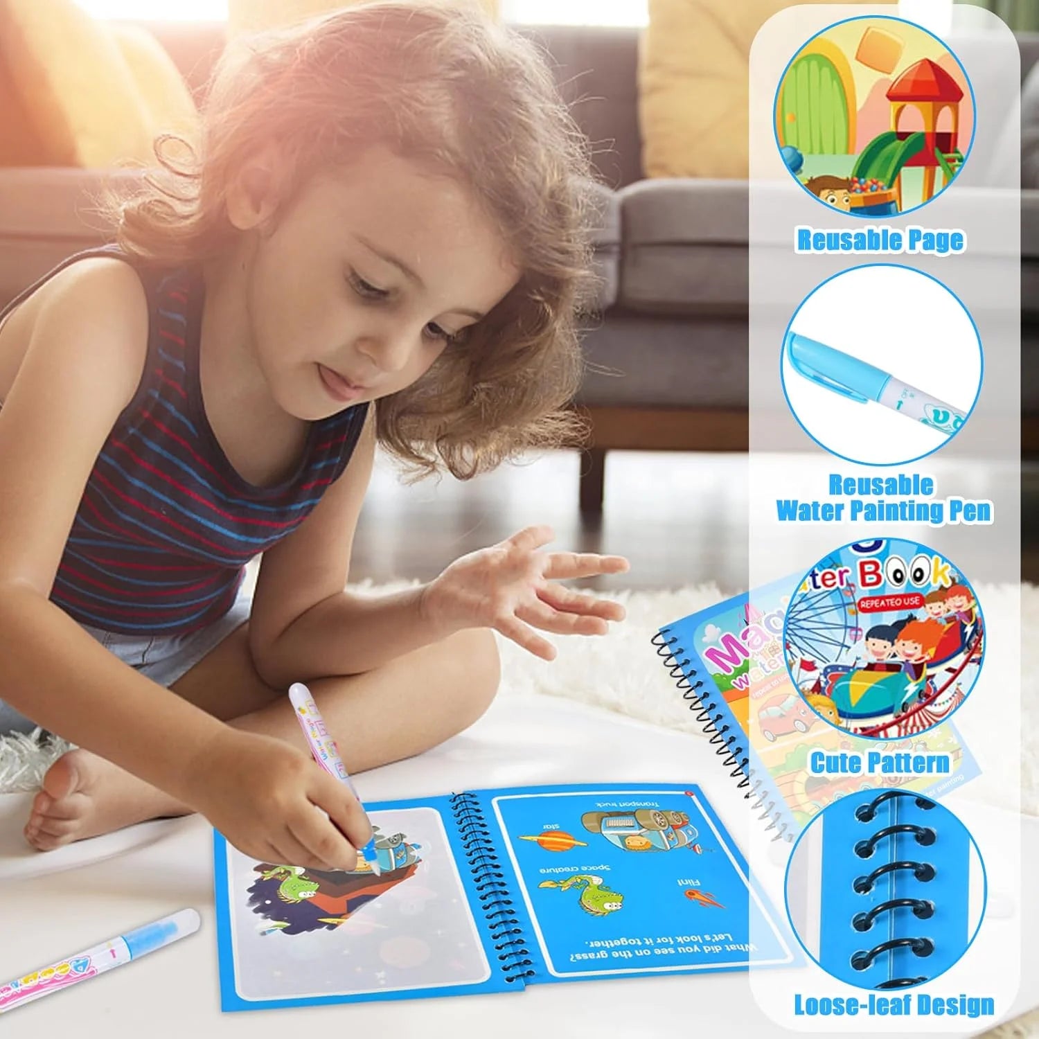 Reusable Water Drawing Book – Montessori Coloring Toy