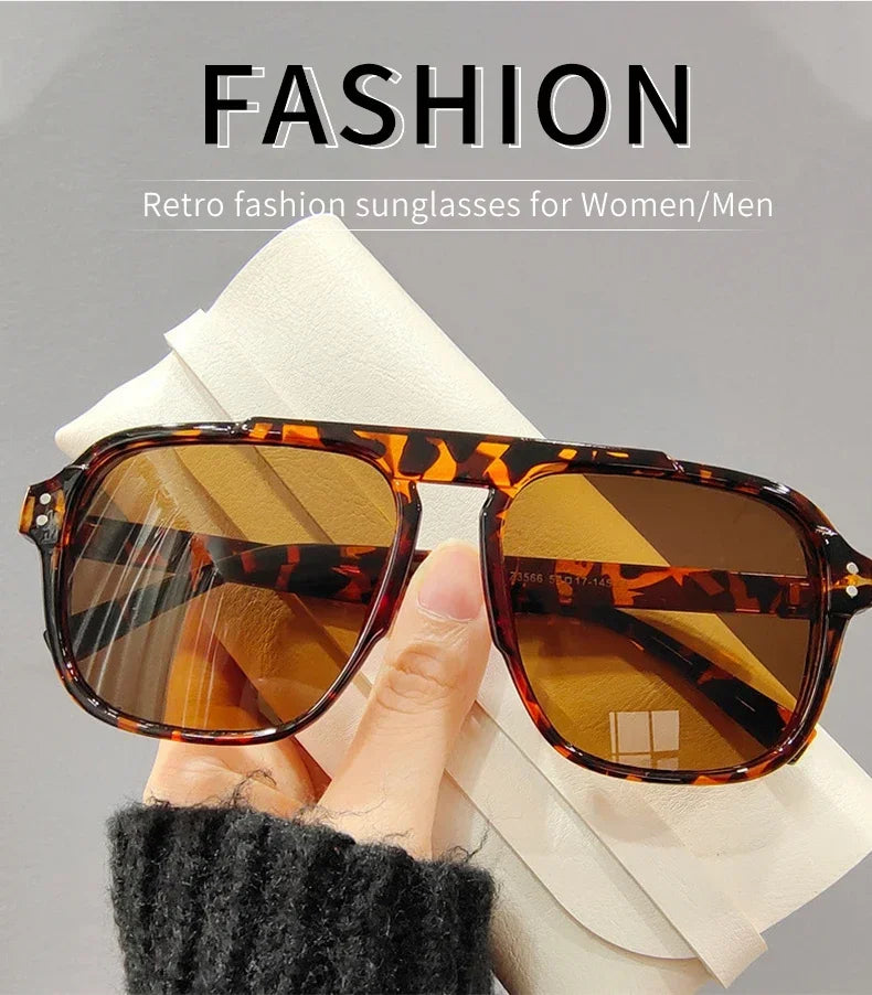 Men Oversized Frame Sunglasses Classic Big Frame Sport Eyeglasses 2024 Vintage Brand Design Shades UV400 Eyewear Trendy Glasses