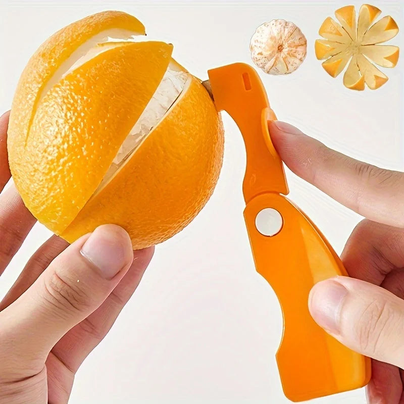 Creative Plastic Fruit Peeler With Folding Handle For Orange Lemon Grapefruit Kitchen Vegetable Cutter Gadget Portable
