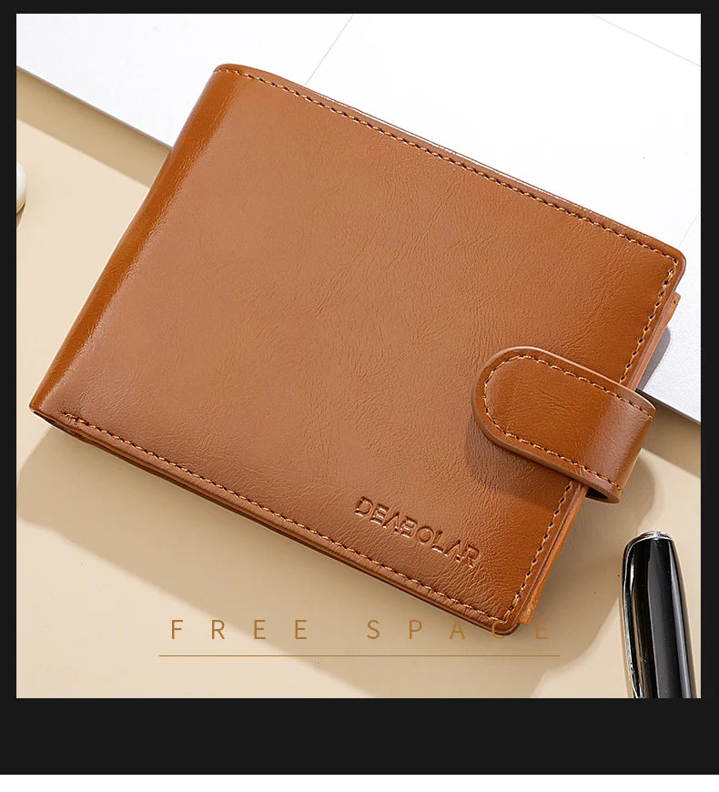 Men's Wallet Large Capacity Multi-Function Short Wallet Multi-slot Zipper Coin ID Credit Card Holder Men's Wallet