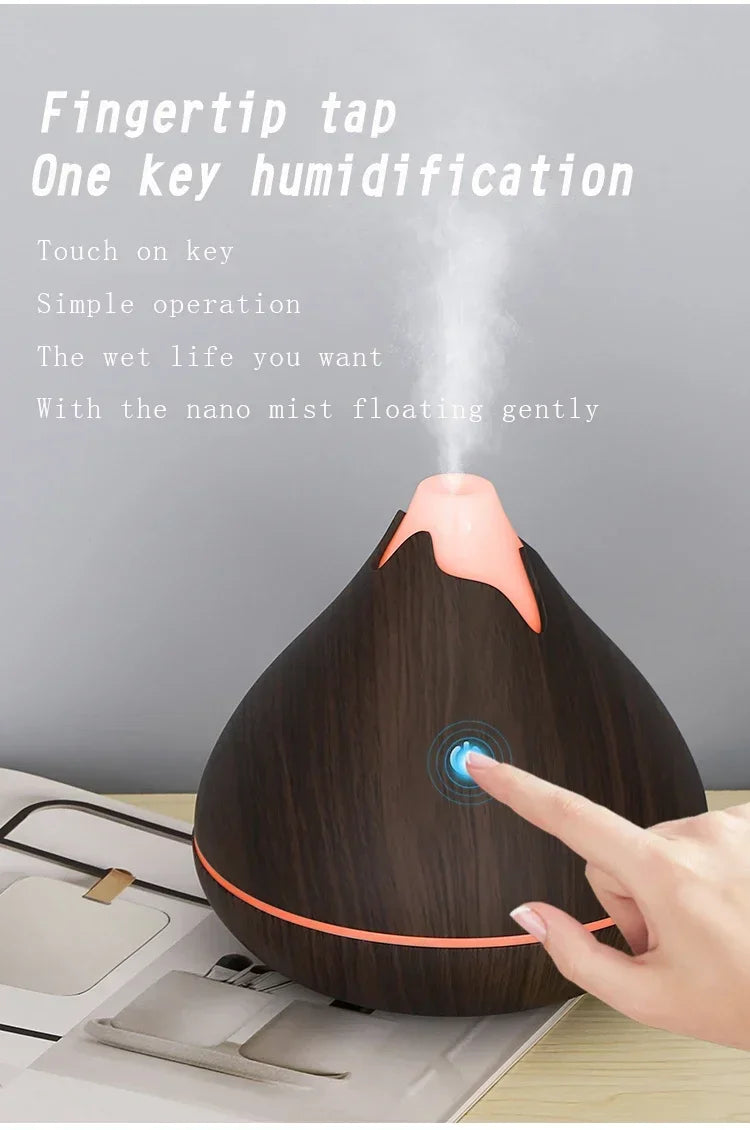 Difusor Aromaterapia 350ml Veta de Madera | Control Remoto | LED 7 Colores 🌿