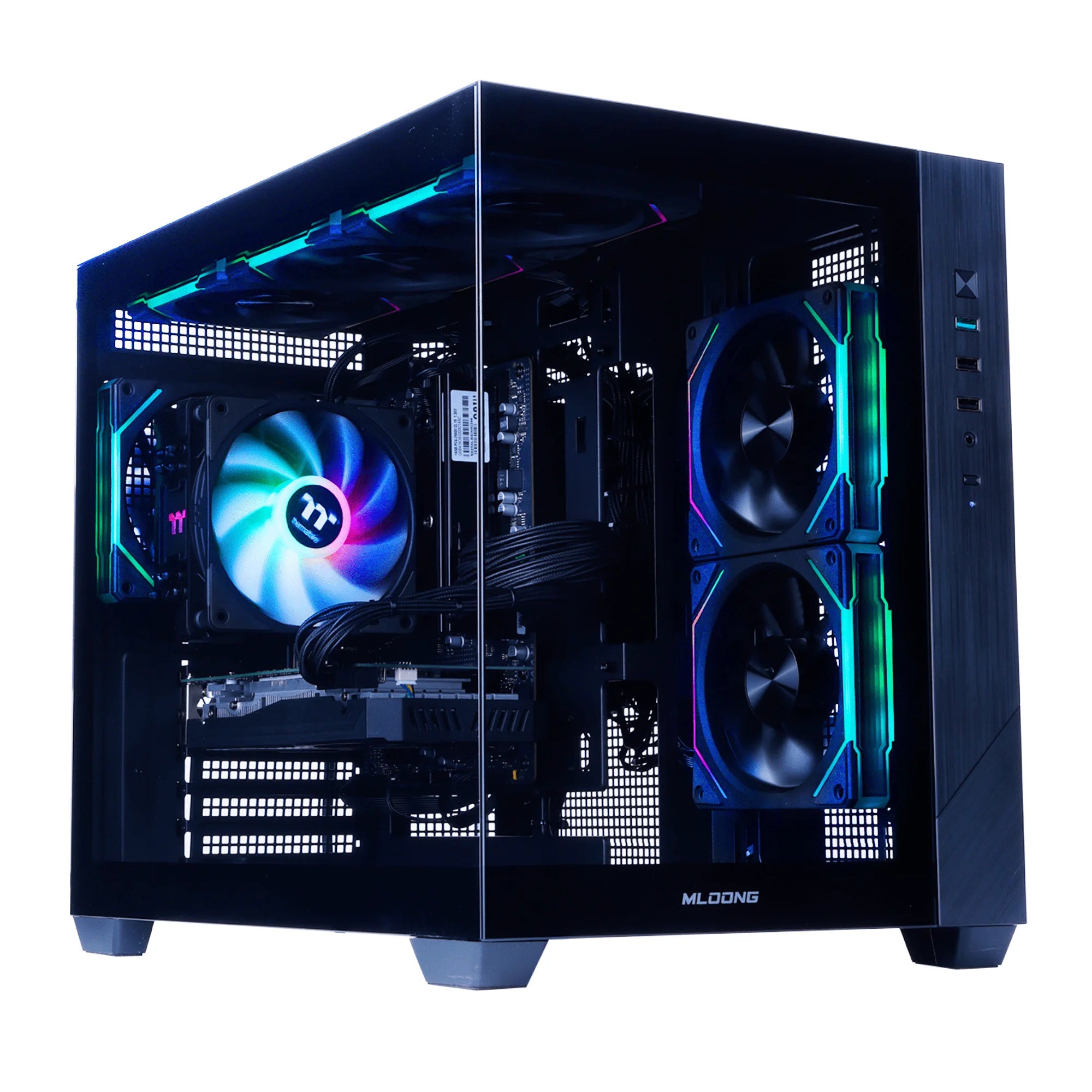 Mloong Gaming PC Desktops AMD Ryzen5 5500, Radeon RX 6500XT 4GB, 1TB SSD, 16GB RAM, 650W, Win11, WiFi, Black