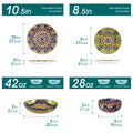 vancasso 24 Piece Dinnerware Sets Bohemian Style Porcelain Ceramic Plates Set with 6PCS Dinner Plate/Dessert Plate/Soup/Bowl