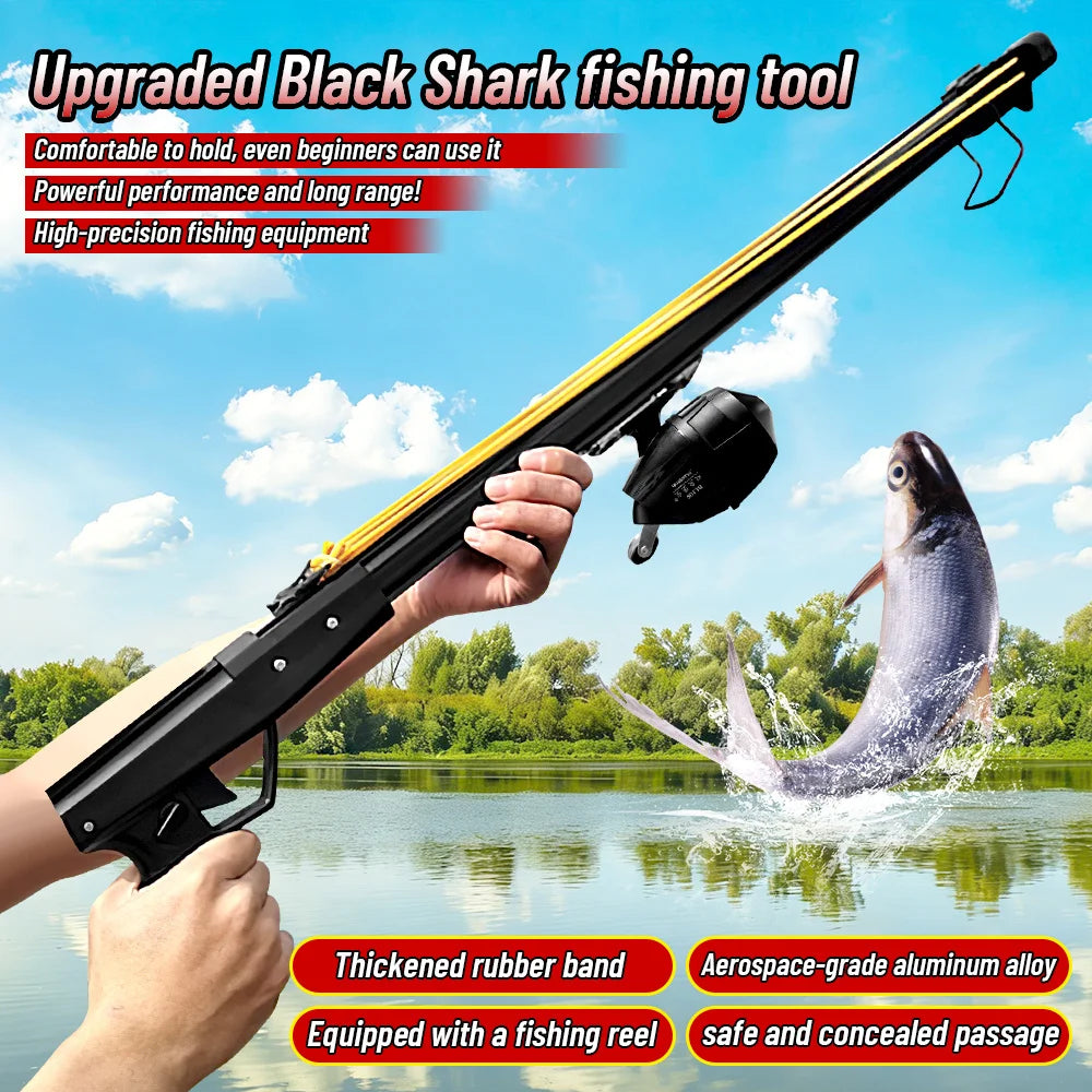 Fishing Slingshot Rod with Reel Long Distance Fishing Tool Portable Fishing Equipment Aluminum Outdoor Adult Fishing Device