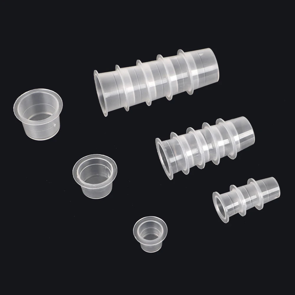 100pcs Tattoo Large Medium Small Ink Pigment Cup Ring transparent Microblading Cap Lip Eyebrow PMU Bleaching Supplies Cream