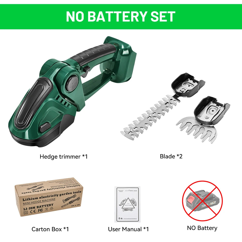 2 in 1 Electric Hedge Trimmer 20000rpm Lawn Mower Garden Shrub Pruning Hedge Pruner Scissors Power Tool For Makita 18V Battery