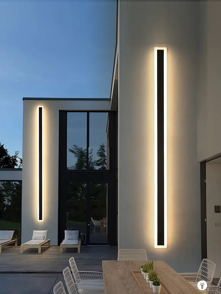 Modern Waterproof outdoor Long Strip LED wall lamps IP65 Aluminum Wall Light Garden porch Sconce Lights 110V 220V wall washer