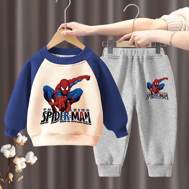Marvel Spring Autumn Children's Clothing Sets Boys Cartoon Sweatshirt and Sweatpant 2pcs Kids Tracksuits Boys Pullover Set