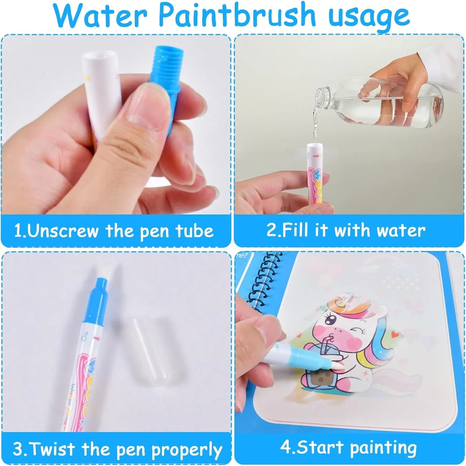 Reusable Water Drawing Book – Montessori Coloring Toy