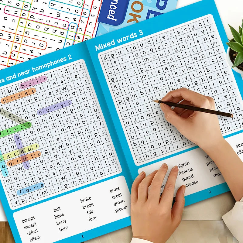 Spelling Book of Word Search Advanced & Elementary 32 Pages Mixed Words Puzzle Book for Adults Brain Exercise & Entertainment