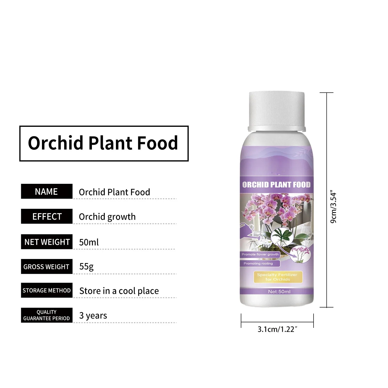 50ml Orchid Special Liquid Flower Fertilizer Hydroponic Garden Plant Nutrition Growth Supplement Compound Nutrients for Flowers
