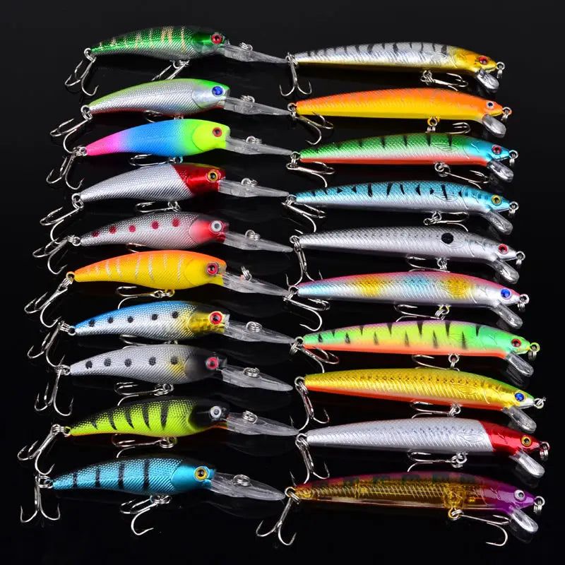 Set Múltiple Señuelos Ruia | Minnow Biónico | Crankbait Hundimiento | Bass | Wobbler con Anzuelos Triples - Firu Total Sales