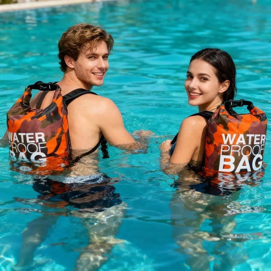 Camouflage floating bag, floating floating bag backpack, hiking, rowing, drifting, swimming