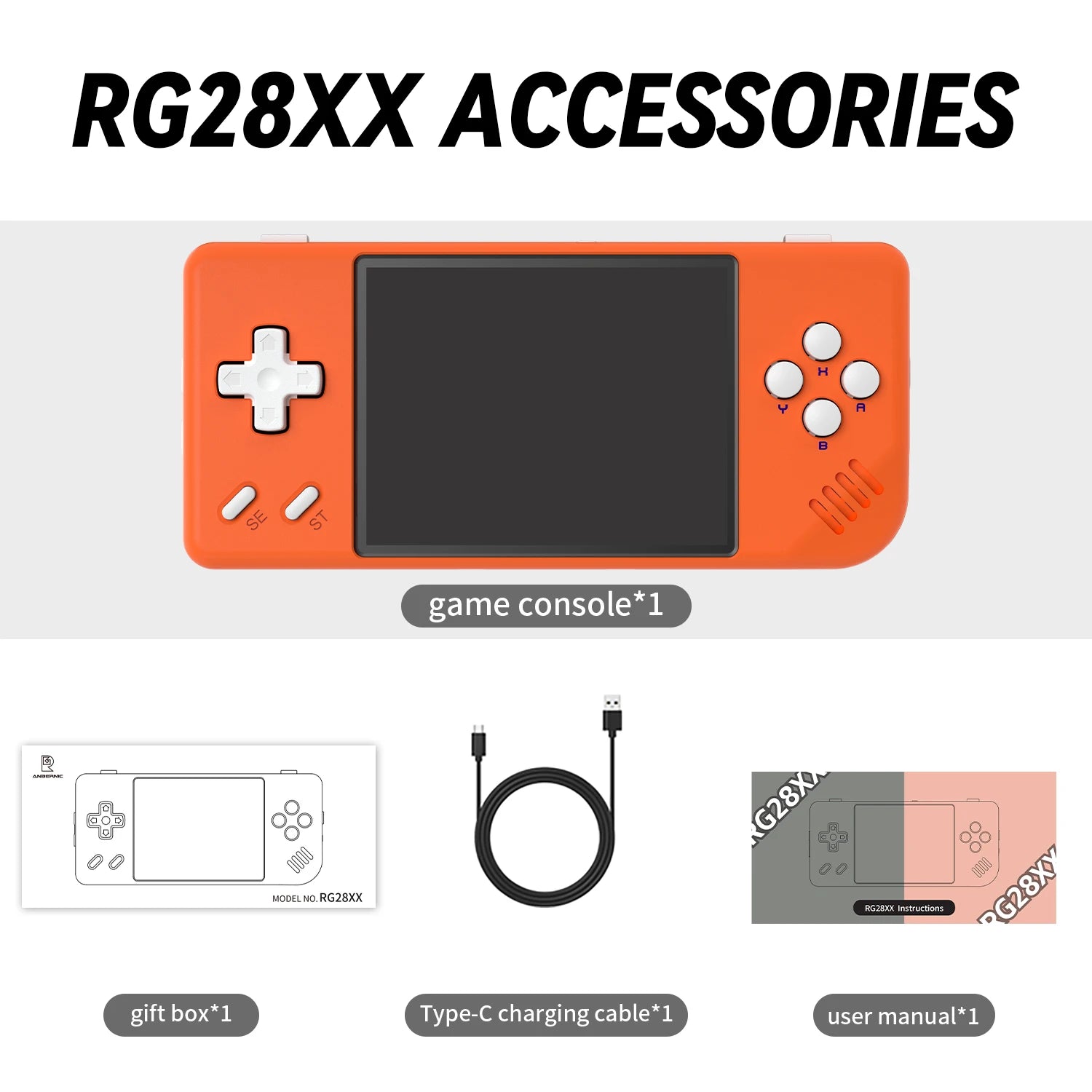 ANBERNIC RG28XX Handheld Game Console 2.83'' IPS Screen HDMI Output Portable Video Player Ebook Reader Game Player Gift Mini A30