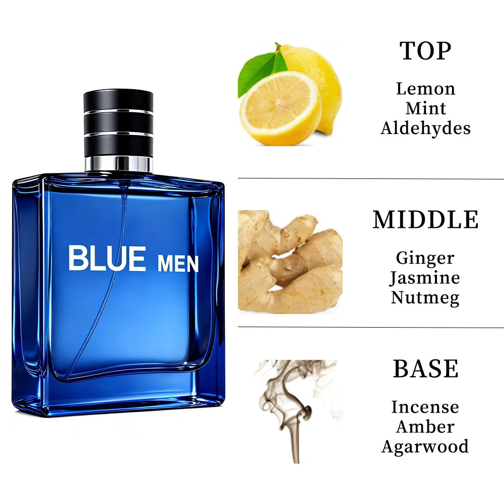 3.4 Oz Men's Eau De Toilette Spray, Long-Lasting Perfume, Calabria, Lemon, Pepper And Vetiver, Very Suitable For Dating