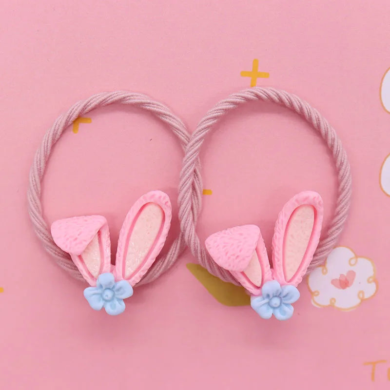 2Pcs/Set Halloween Gift Resin Strawberry Hair Accessories Colorful Hair Ties Children's Rubber Bands Kid Headband Scrunchies