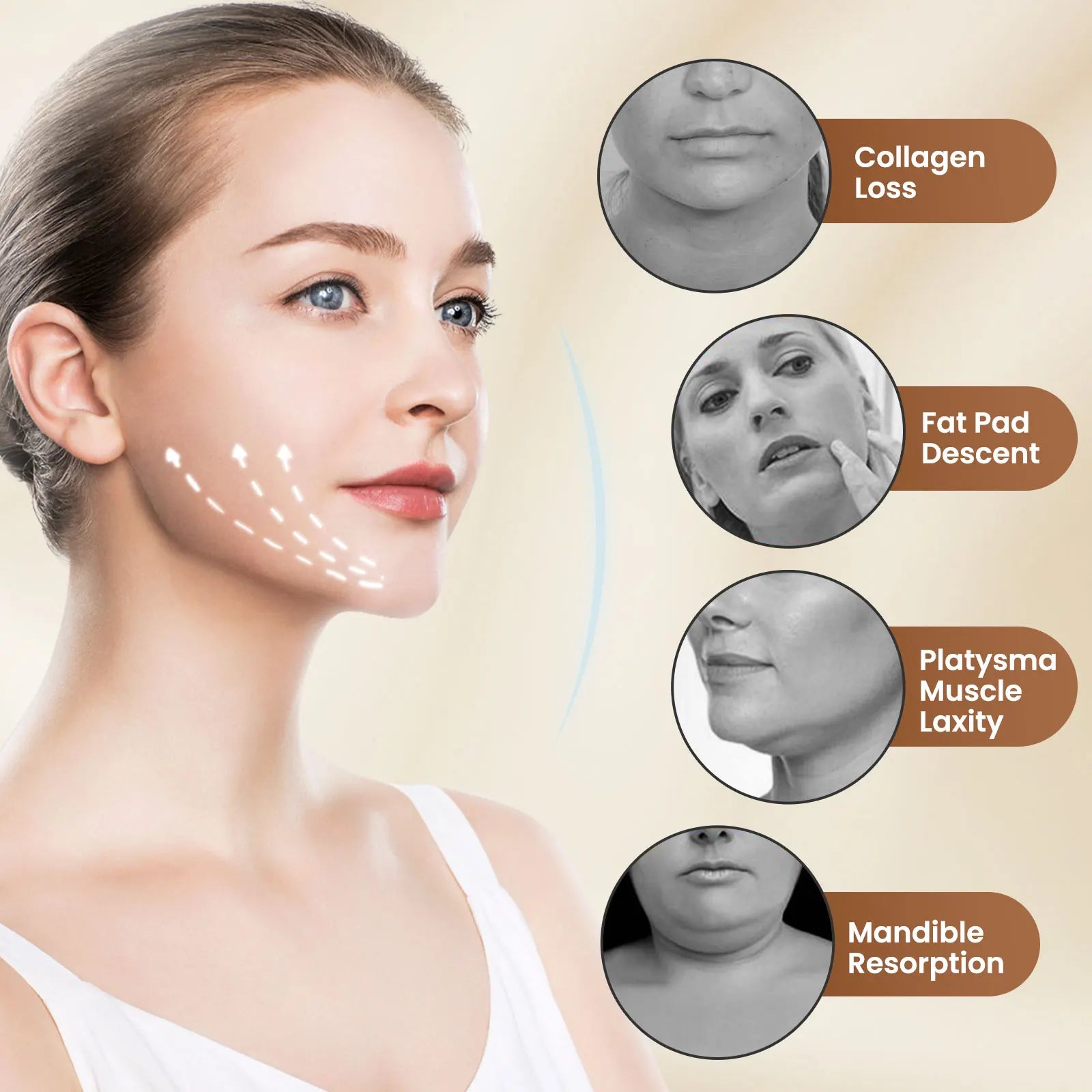 Masajeador Facial EMS PASTSKY | Lifting Antiarrugas | Reductor Doble Mentón | LED Fototerapia | Recargable - Firu Total Sales