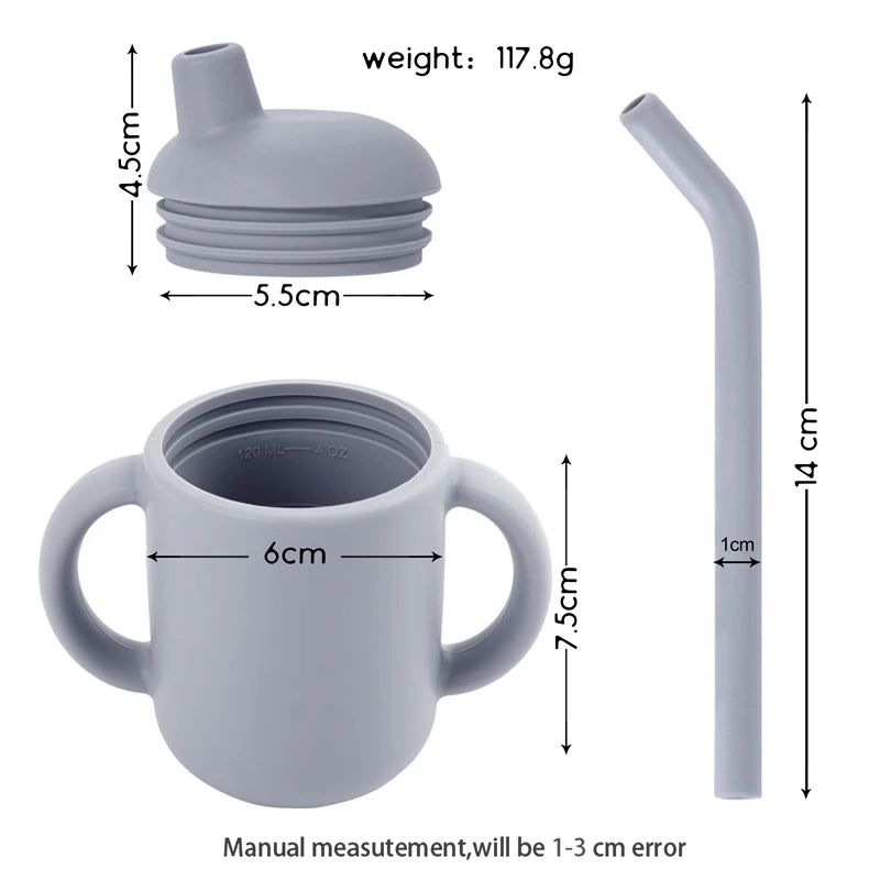 Vaso Sippy de Silicona 120ml para Bebé | Sin BPA | Contenedor de Snacks Portátil 🍼