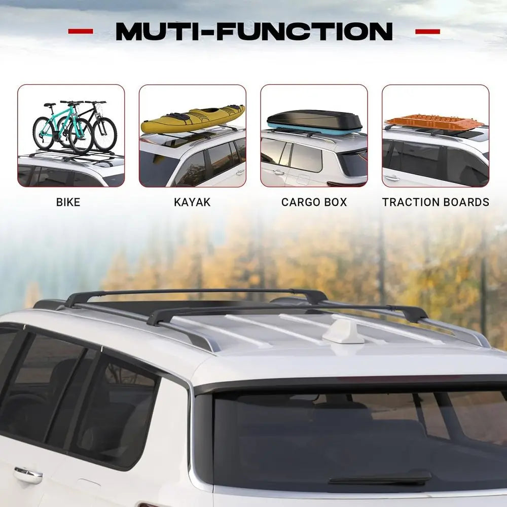 260lbs Capacity Lockable Roof Rack with Side Rails for 2013-2017 XV Trek Models - Suitable for Bikes, Canoes, and Surfboards