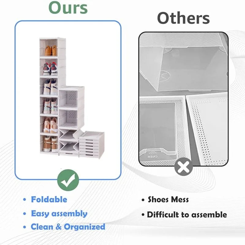 Cajas Apilables para Zapatos 6 Niveles | Transparentes | Organizador Antipolvo