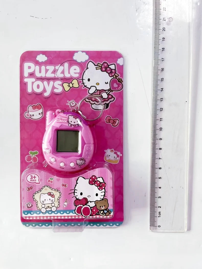 Hello Kitty Keychain Virtual Pet Mini Game Console Harajuku Girl Pink Angel Kuromi Cartoon Bag Pendant Toys Birthday Gifts