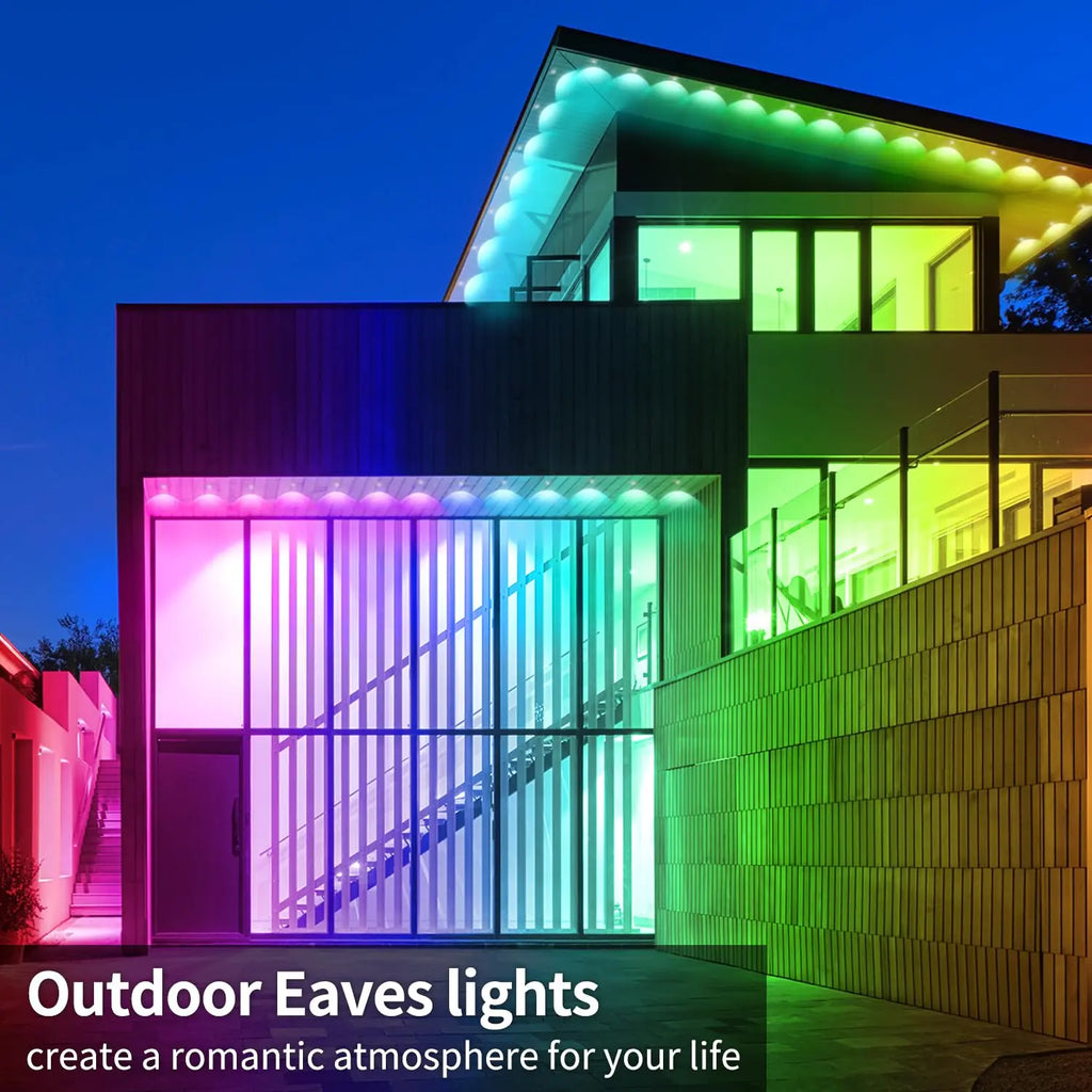Luces Alero Exterior MIMIRGB 60m | 120LEDs RGBIC | IP67 | Alexa | Halloween y Navidad | Casa Completa - Firu Total Sales