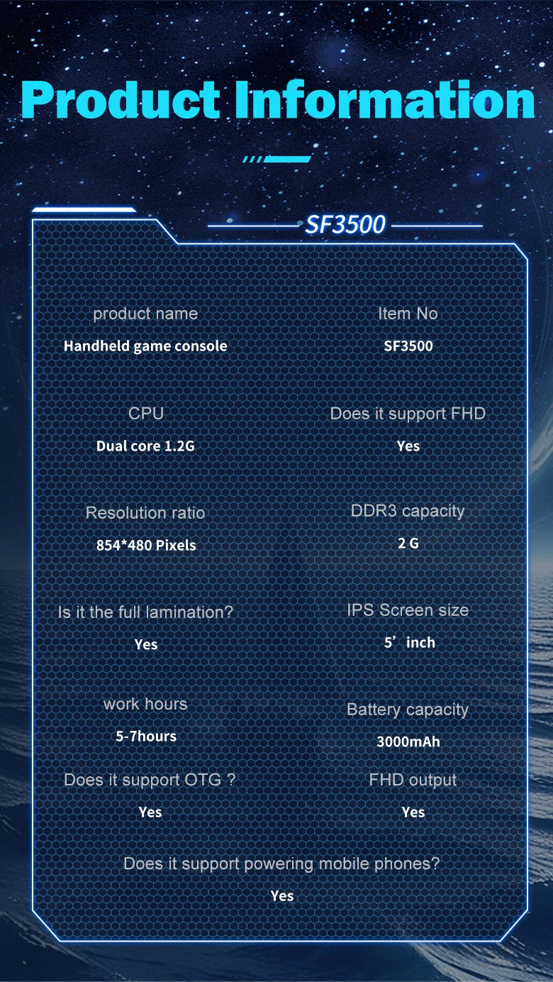 Consola Portátil Retro SF3500 | 5" IPS HD | 20,000 Juegos | 256GB Expandible | Multi-Sistema - Firu Total Sales
