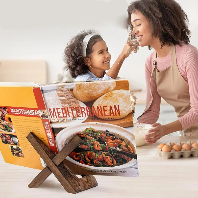 Wooden restaurant Household recipe rack Kitchen menu display rack Hanging study desktop reading Wooden book stand